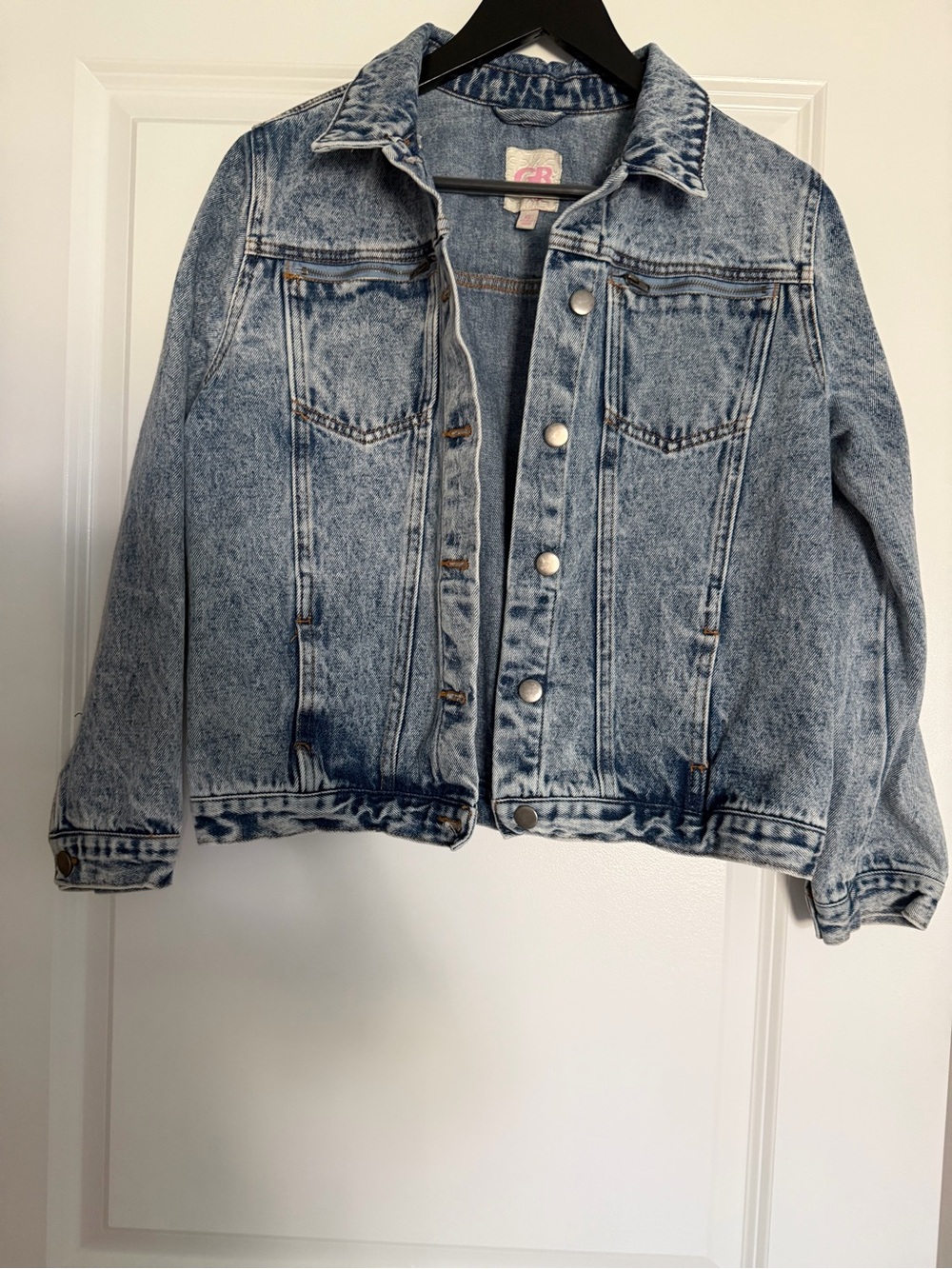 Gianni Bini Acid Wash Light Blue Denim Jacket